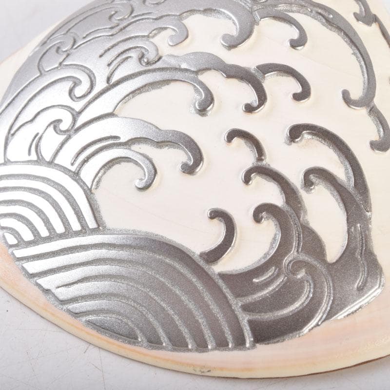 ジンジャー 　高橋正良作　浮彫　波月蒔絵　蛤香合　共箱　C　8518