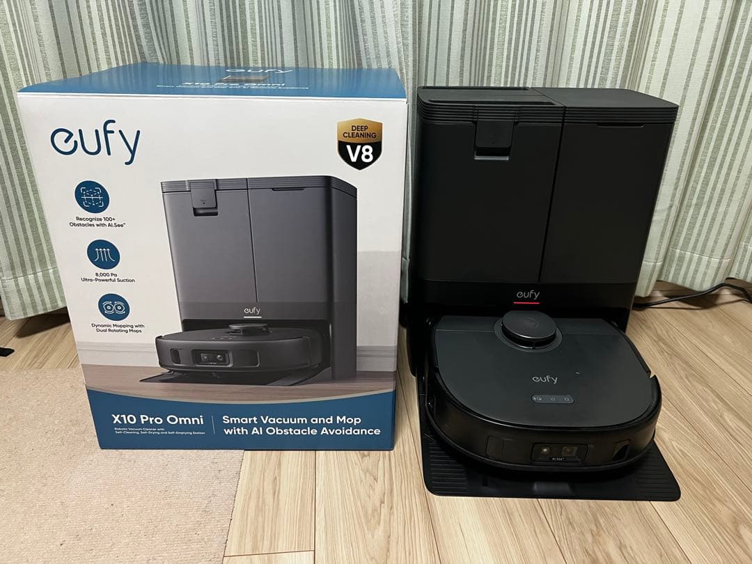 【中古】eufy X10 Pro Omni ロボット掃除機本体 ブラック