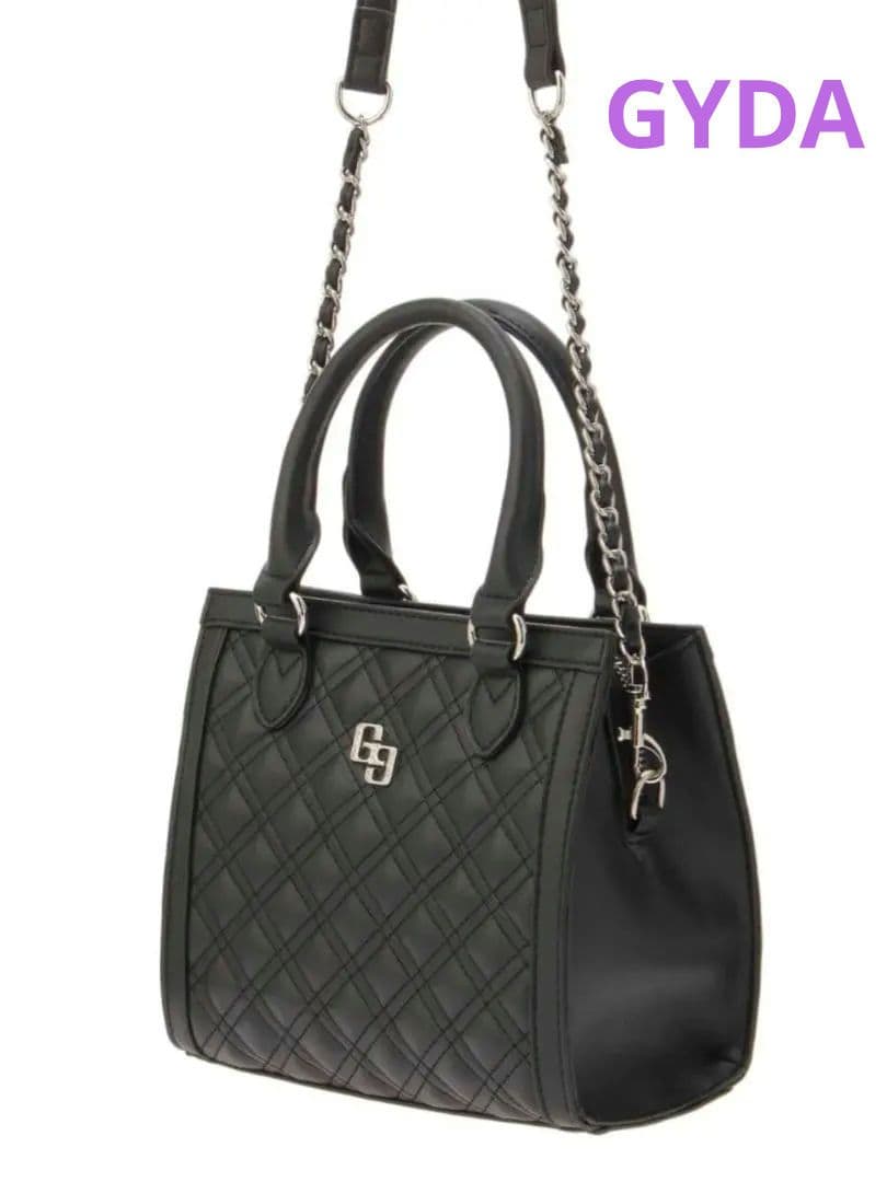 GYDA GG ストーンキルティングBOX BAG キルティングバッグ 黒