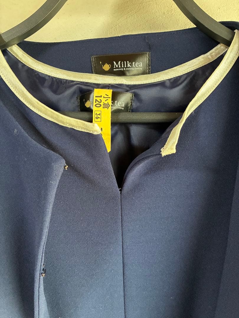 Milk tea マタニティ ワンピース ジャケットセット ネイビー　フォーマル