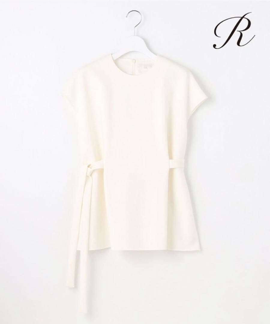 【R(アール)】ダブルクロス ベルテッドブラウス