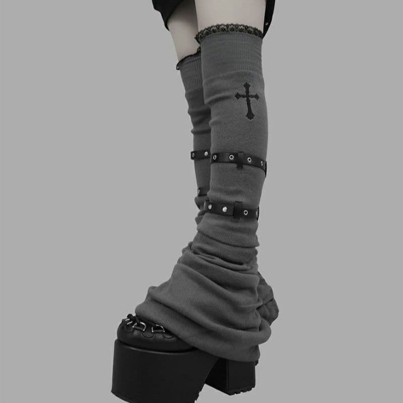 DimMoire ディムモアール 十字の誓いニーハイウォーマー Gray