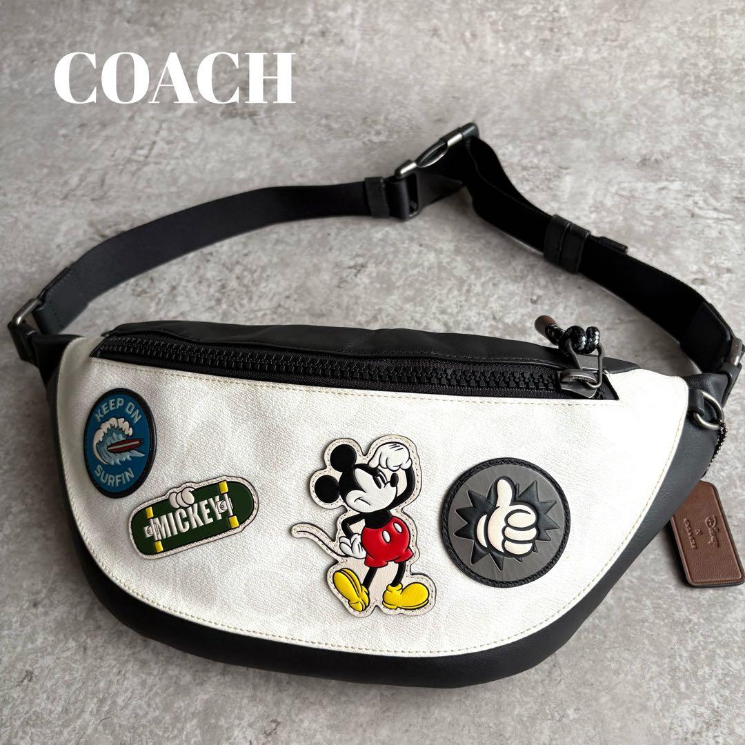 【あき様】COACH シグネチャー ディズニー ミッキー コラボ ボディバッグ
