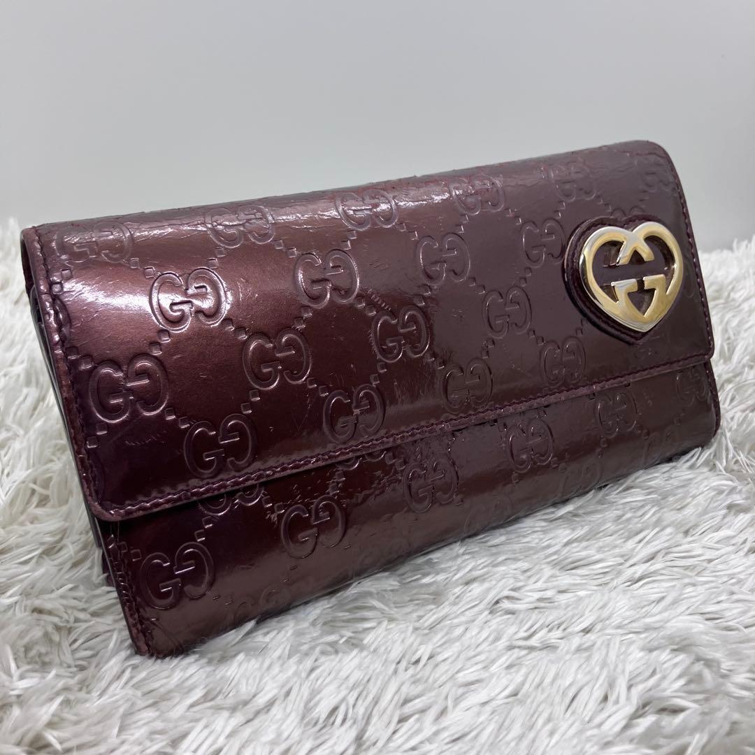 GUCCI ラブリーハート シマ GG柄 GG GGスプリーム 長財布