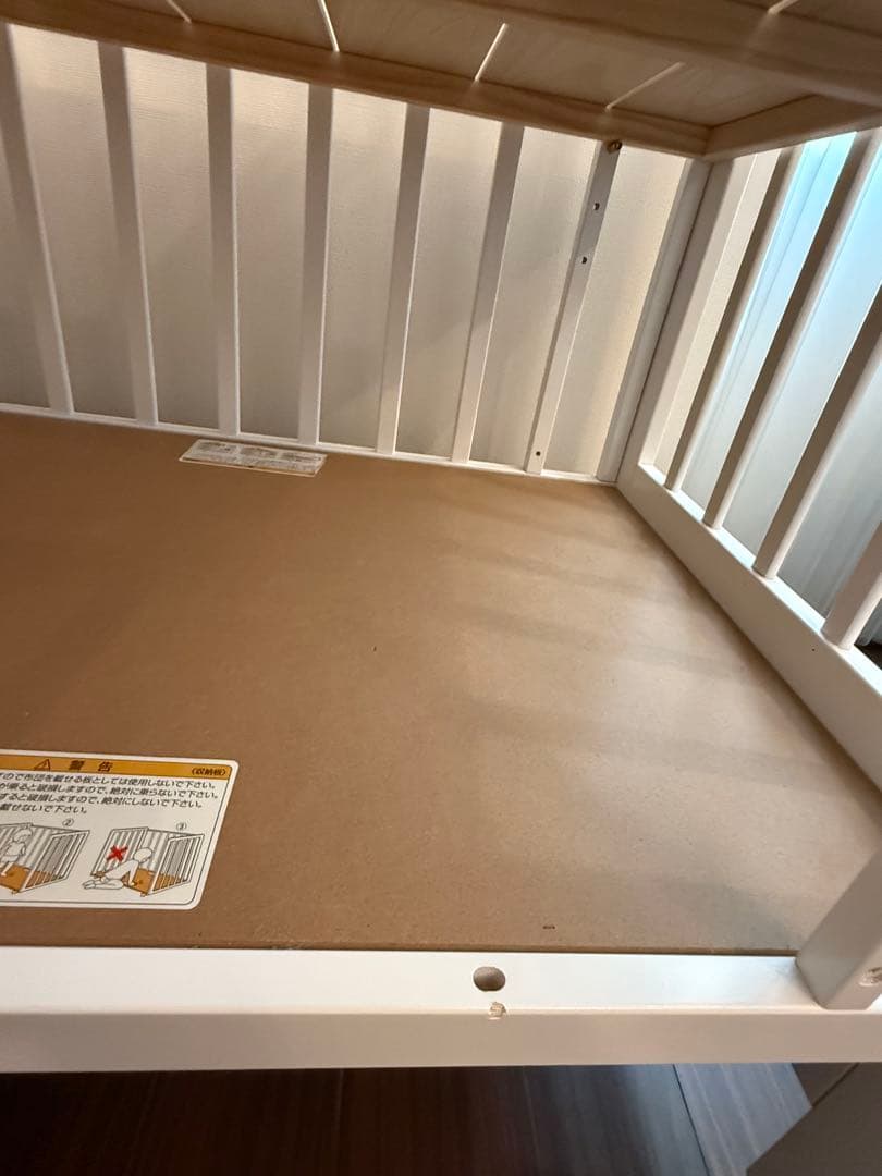 【美品】KATOJI ミニベビーベッド　ホワイト　木製　カトージ