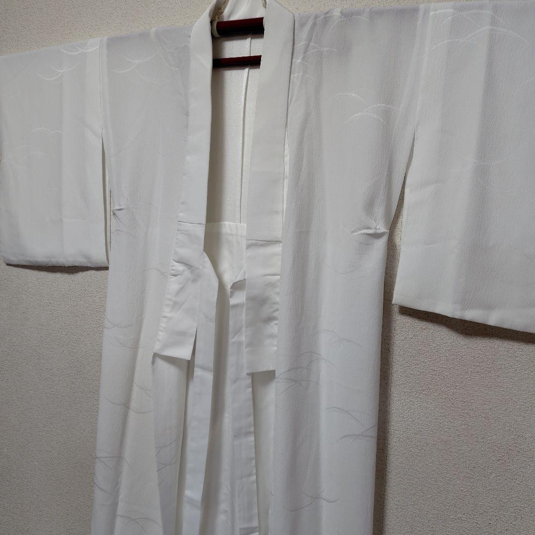 長襦袢　紙人形　単衣　洗える長襦袢　プレタ長襦袢　シルック　衣紋抜き　礼装　美品