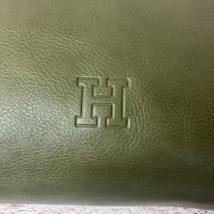 美品✨ヒロフ ヴィータ シボ革 Hロゴ ショルダーバッグ ソープ A4 2way