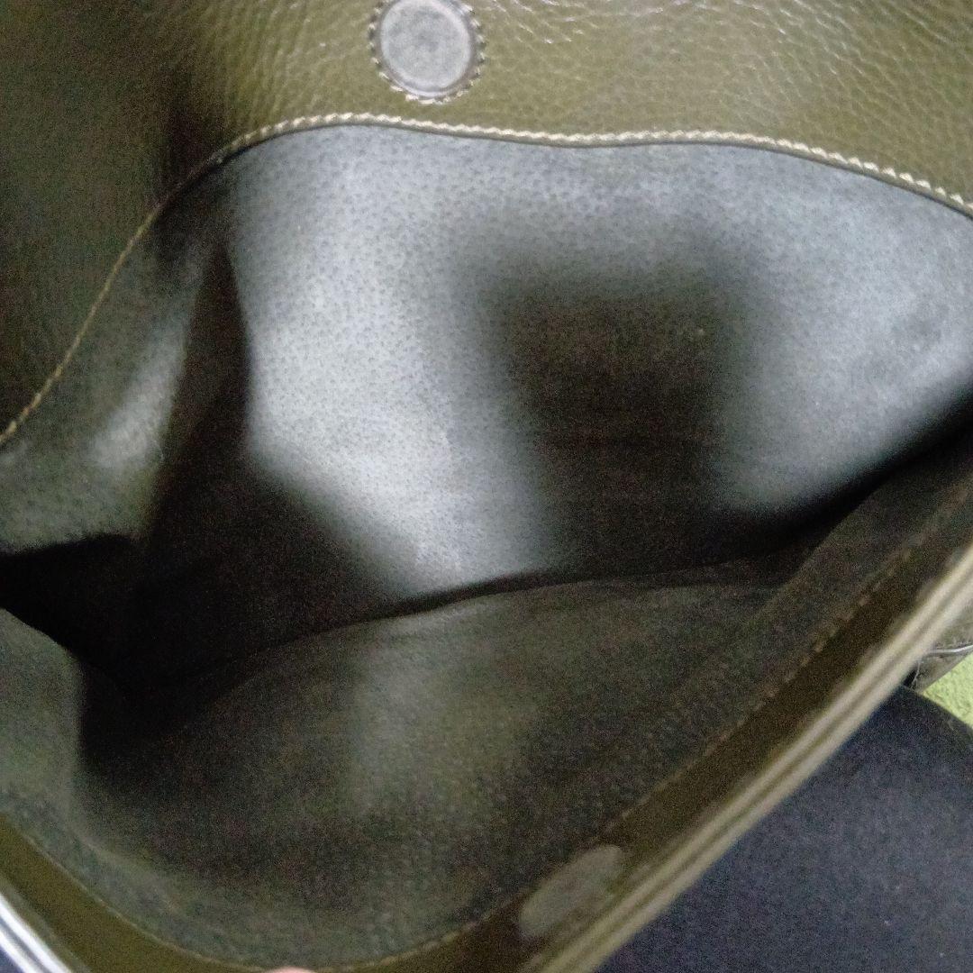 美品✨ヒロフ ヴィータ シボ革 Hロゴ ショルダーバッグ ソープ A4 2way