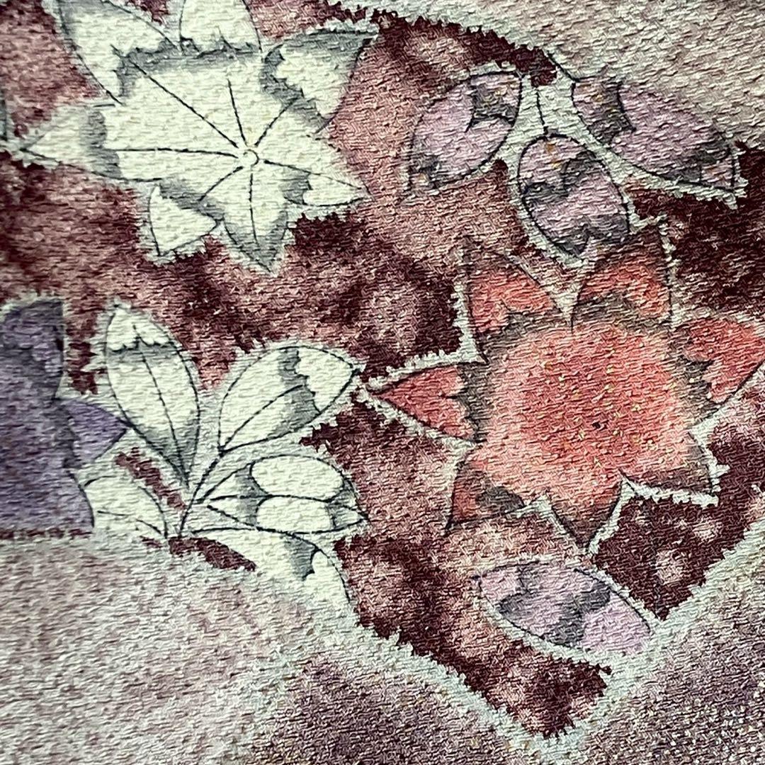 ［6491］訪問着 扇面 辻ヶ花 花菱ぼかし 幅広サイズ 正絹 着物 袷