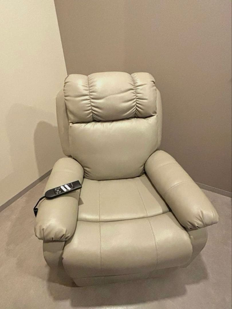 電動リクライニングソファ チェア リラックス ネイル マツエク（グレージュ）