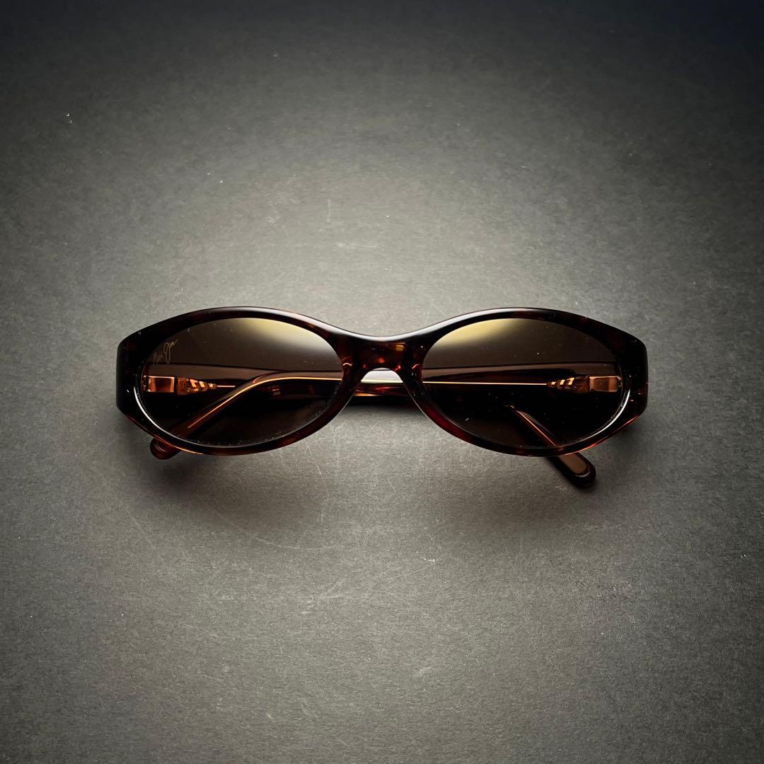 ビンテージ✨マウイジムMAUIJIMサングラス茶オーバル良品ハワイ偏光タイプ