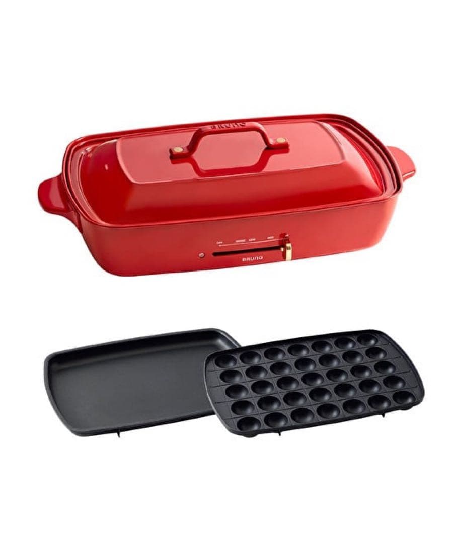 【新品未使用品】ブルーノ　ホットプレート　グランデサイズ　レッド