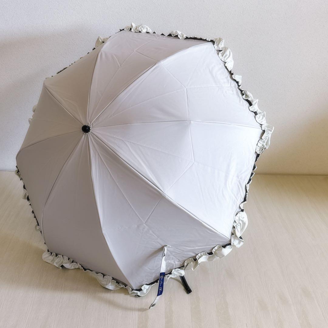 【新品・未使用】芦屋ロサブロン日傘　曲がり手元　ライトグレージュ×アイボリー