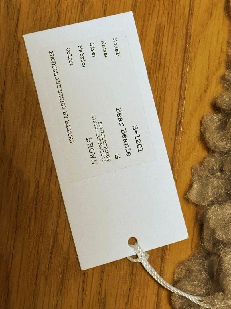 新品未使用 タグ付き BASICKS Bear Beanie ベージュ サイズS