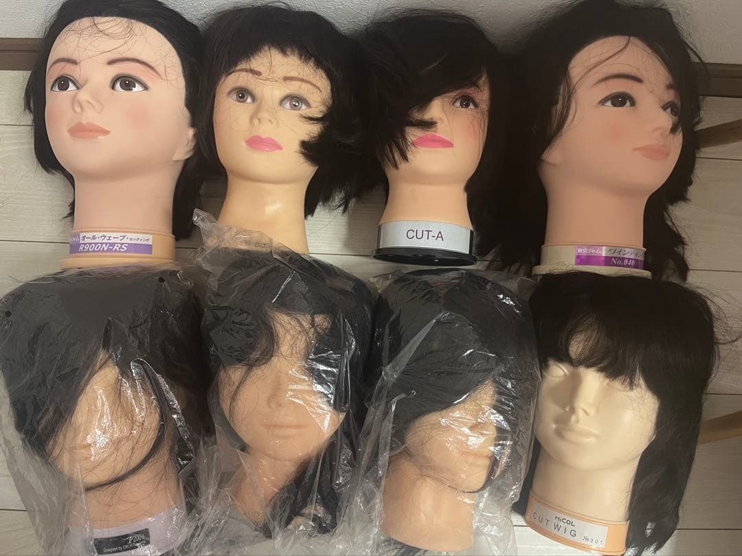 美容師国家試験　8体セット 新品3体中古5体 カットウィッグ カットマネキン