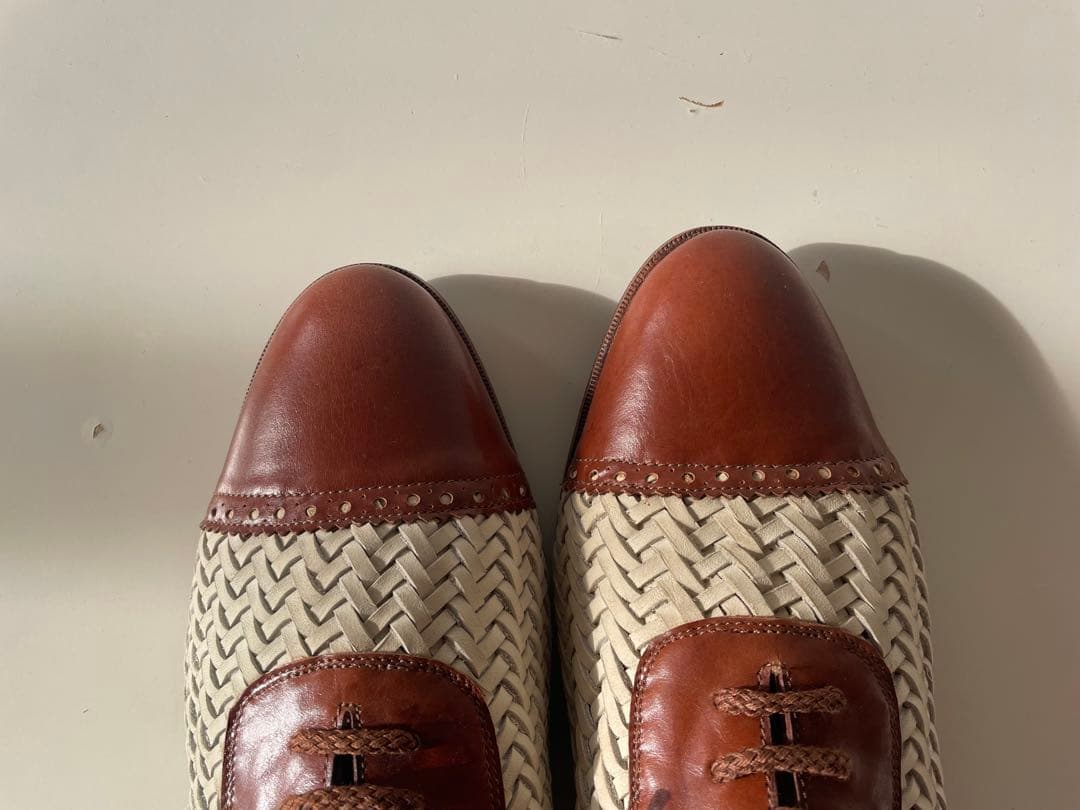 新古品◎伊製　Ralph Lauren ラルフレザーメッシュドレスシューズ 7