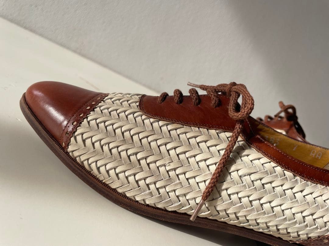 新古品◎伊製　Ralph Lauren ラルフレザーメッシュドレスシューズ 7