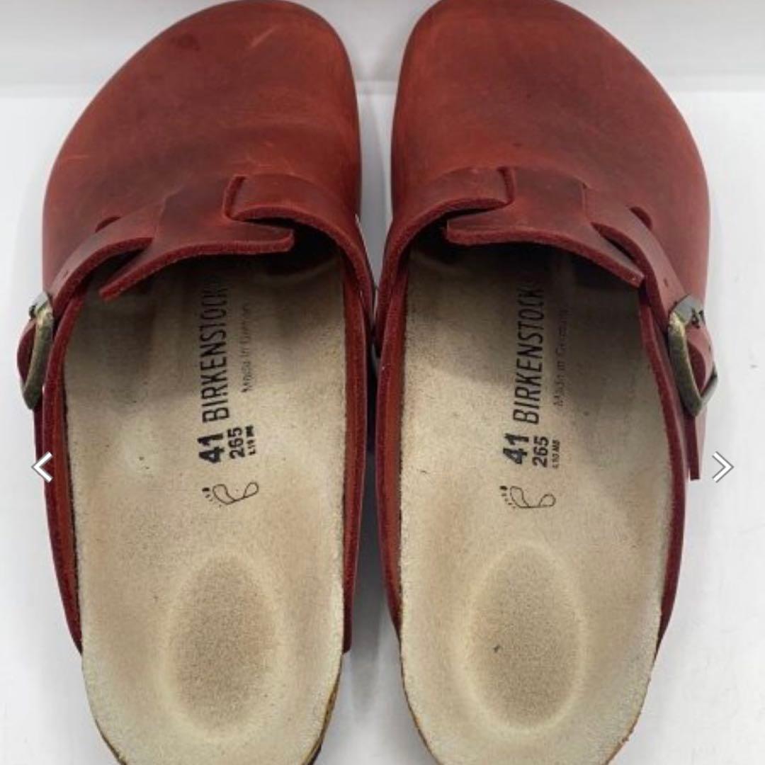 9184 BIRKENSTOCK ボストン レザー 赤 26.5cm