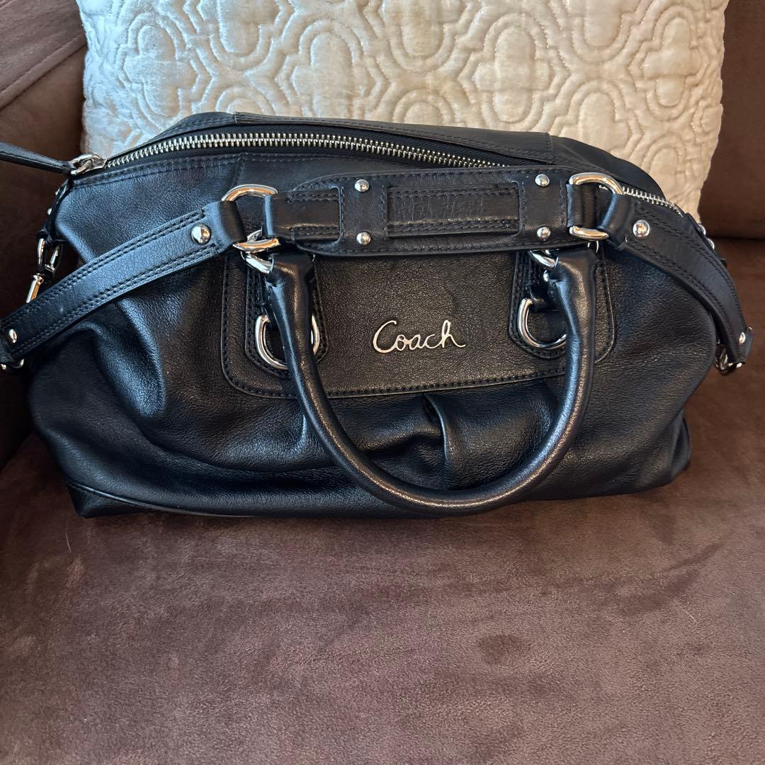 Coach 黒 レザー ショルダーバッグ