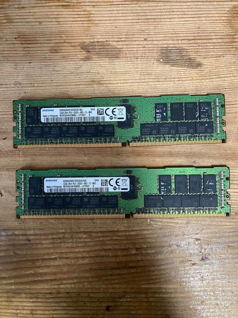 samsung DDR4-2666V ECCメモリ 32GB×2 64GB