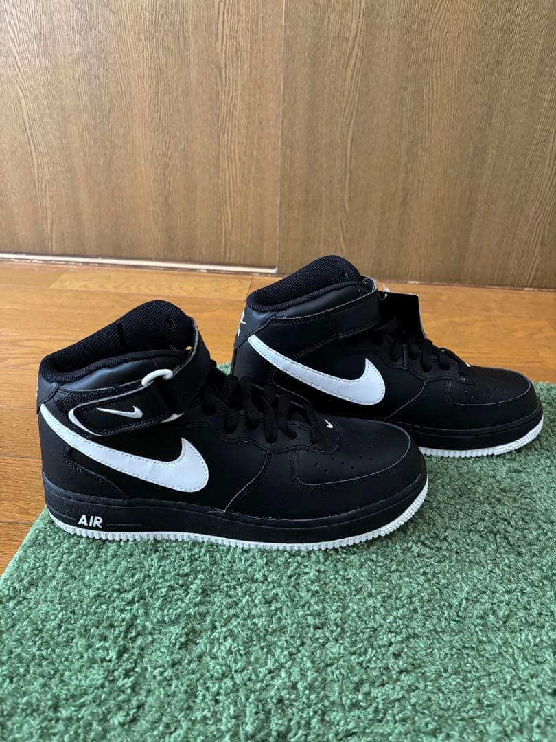 NIKE エアフォース1 ミッド ブラック ホワイト27cm