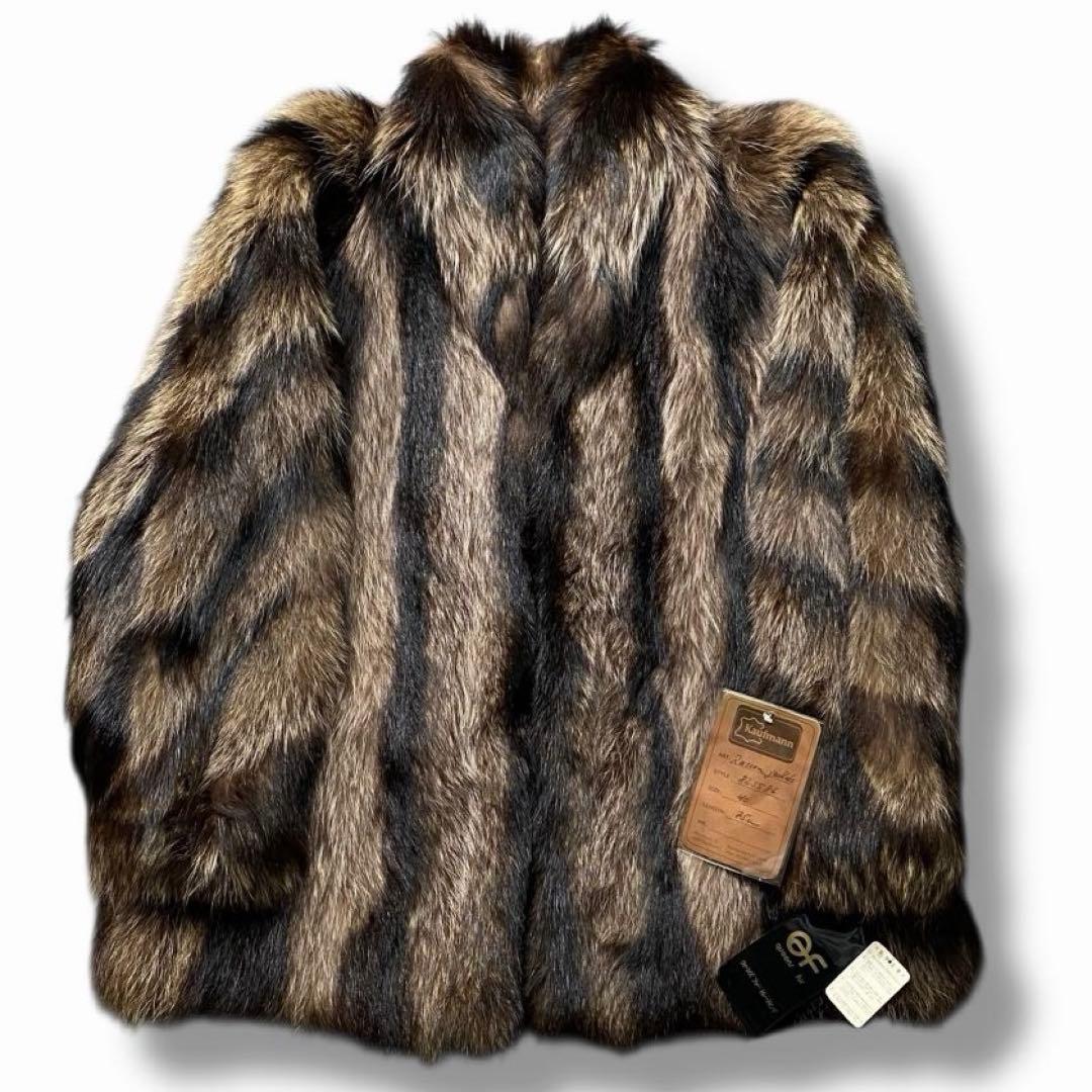 美品 Kaufmann 毛皮 コート アウター タグ付 ラクーン ロング 高級