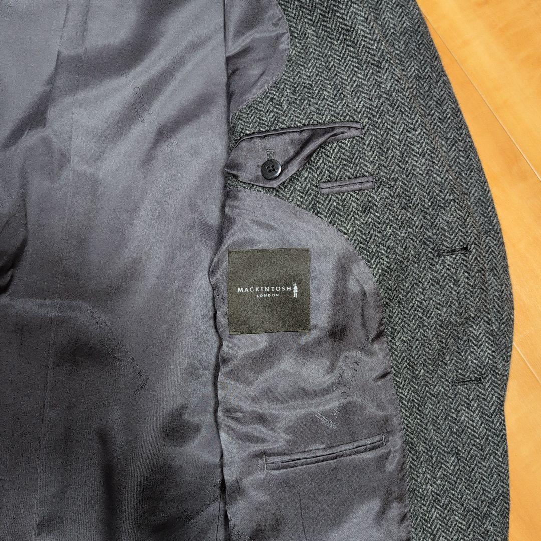 MACKINTOSH ヘリンボーン ビジネスジャケット グレー