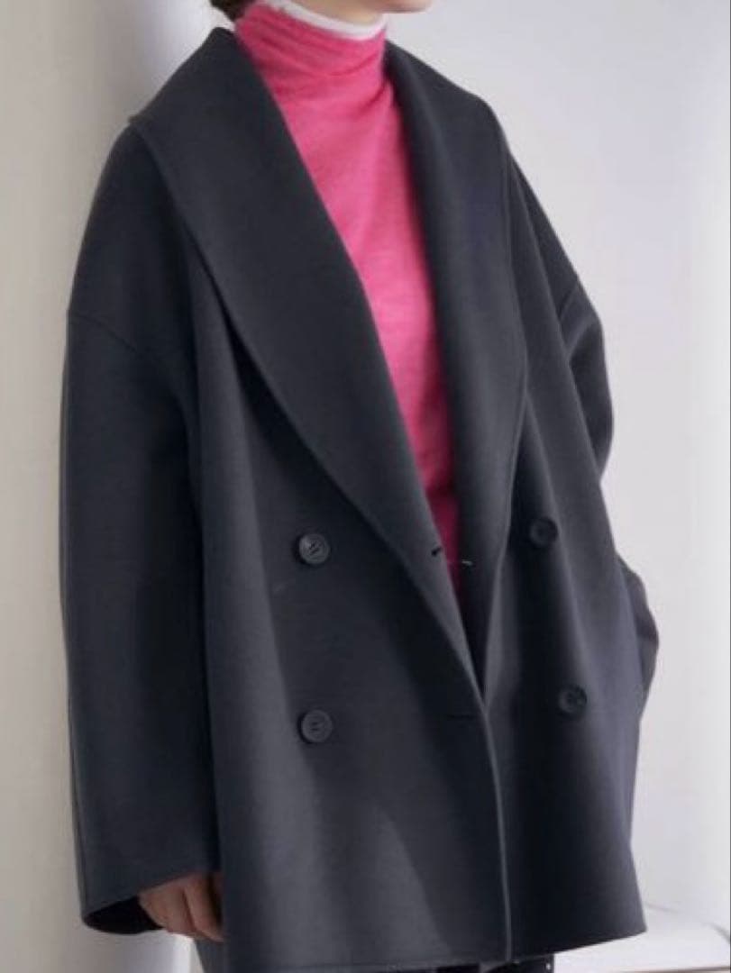 未使用タグ付きSuper160 ショールカラーハーフコート36