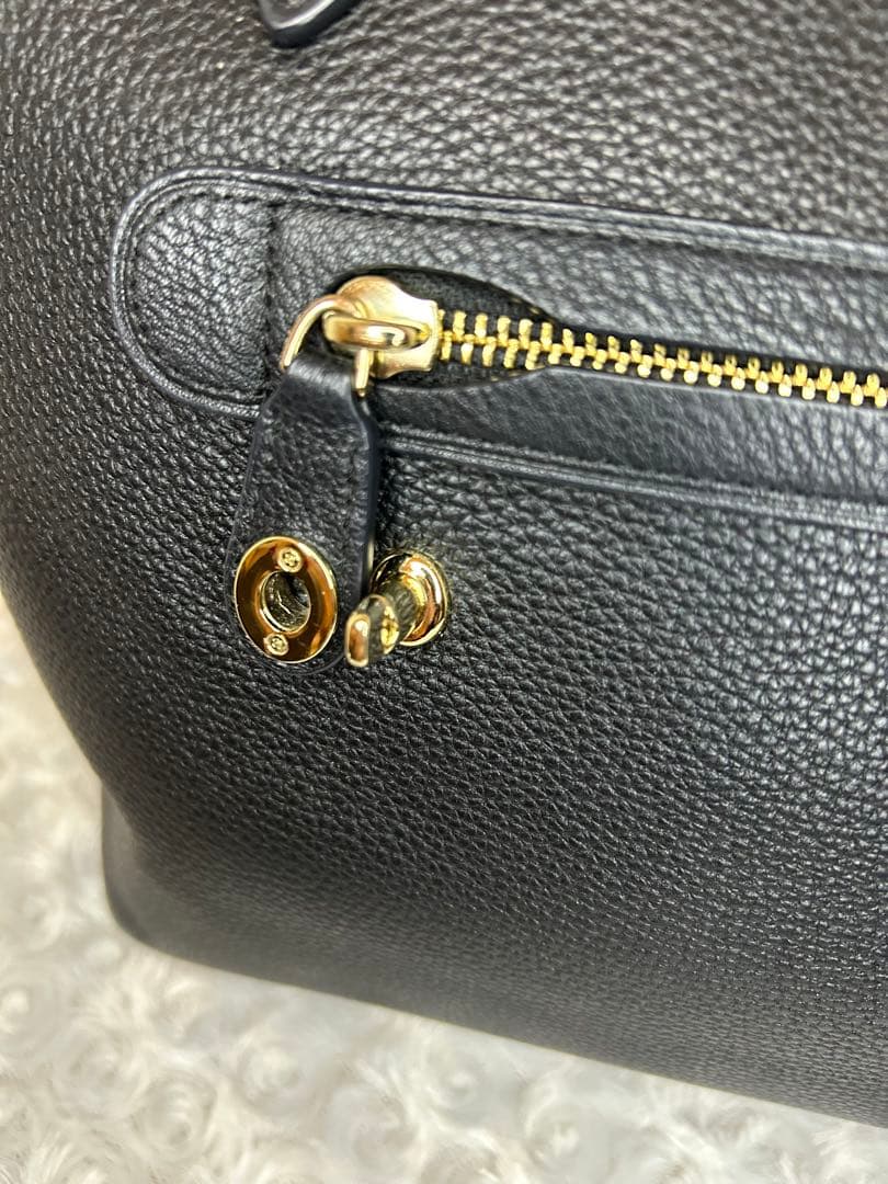 ☆美品☆ COACH コーチ トートバッグ ブラック レザー　A4 ビジネス