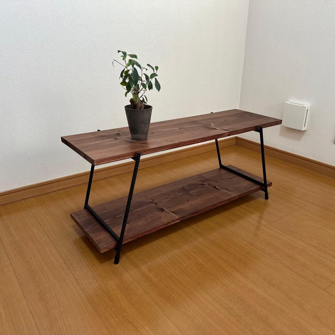 アイアンローテーブル　アイアンシェルフ　ローボード　什器　テキーラレッグ　板付