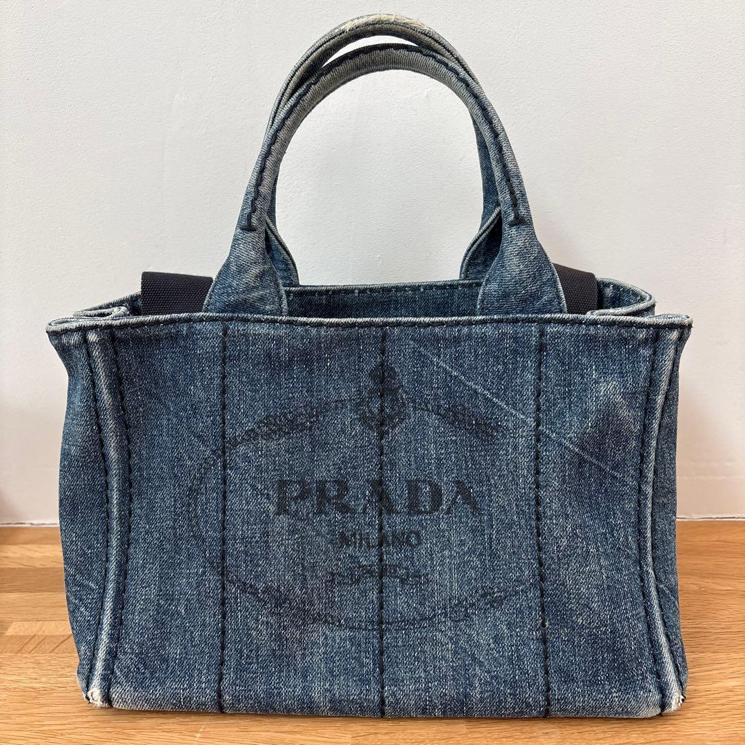 【Ring】プラダ　カナパ　ハンドバッグ　ショルダー　デニム