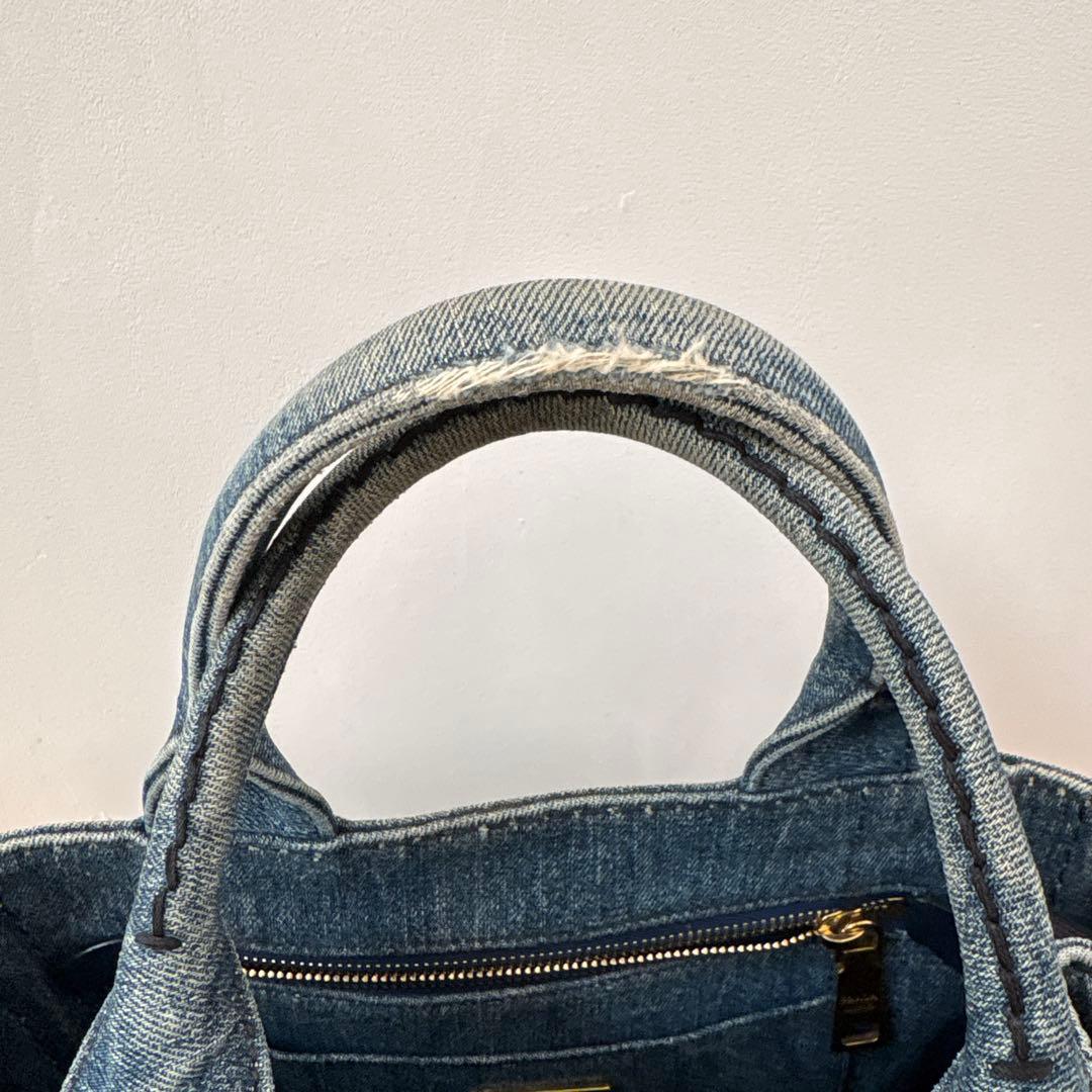 【Ring】プラダ　カナパ　ハンドバッグ　ショルダー　デニム