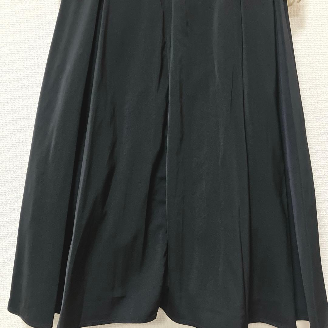 美品　人気　エトル　バック刺繍フレアドレス　パーティー　オケージョン　M