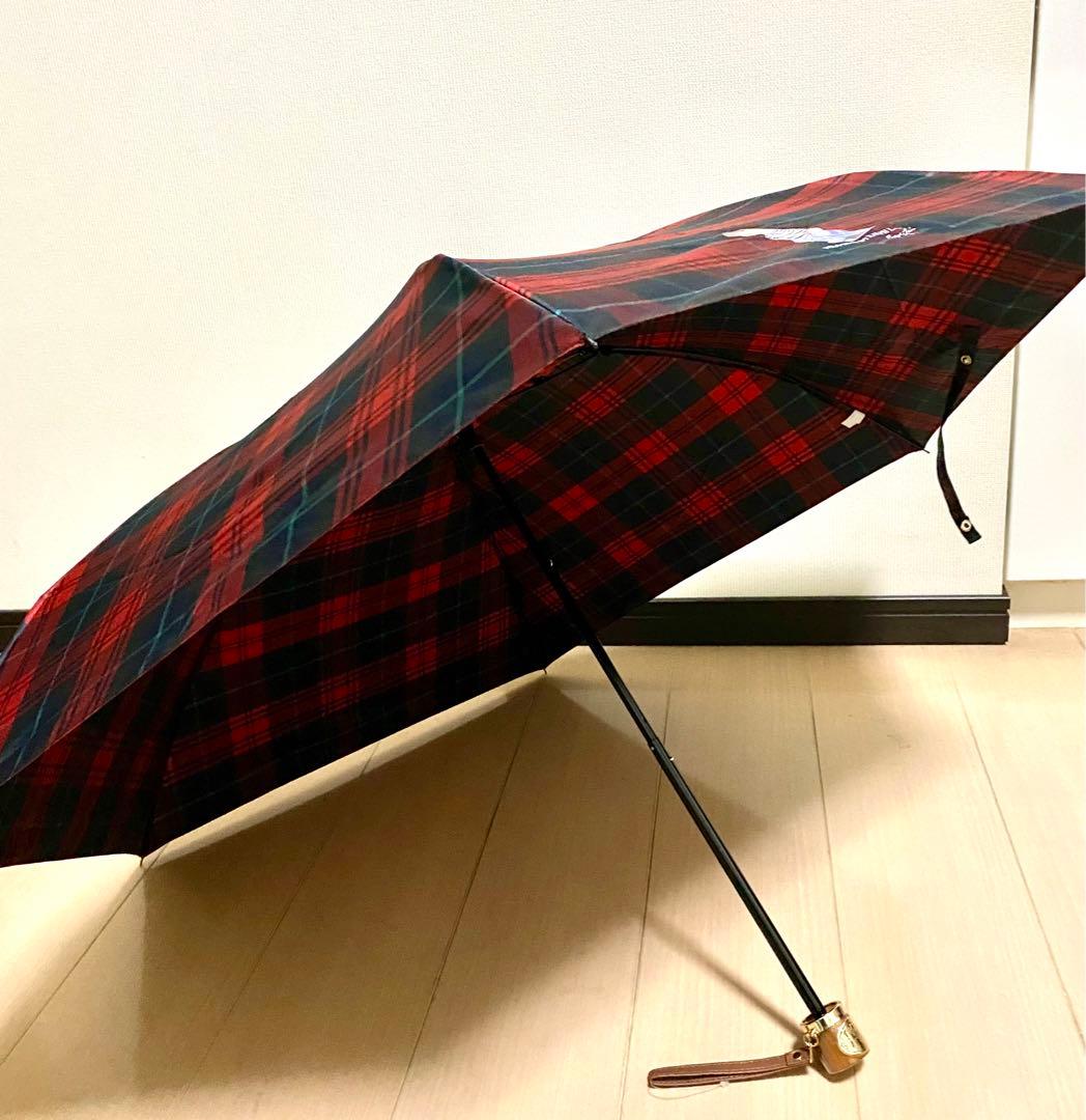 【未使用タグ付】ポロベア ポロ ラルフローレン 折りたたみ 雨傘 チェック