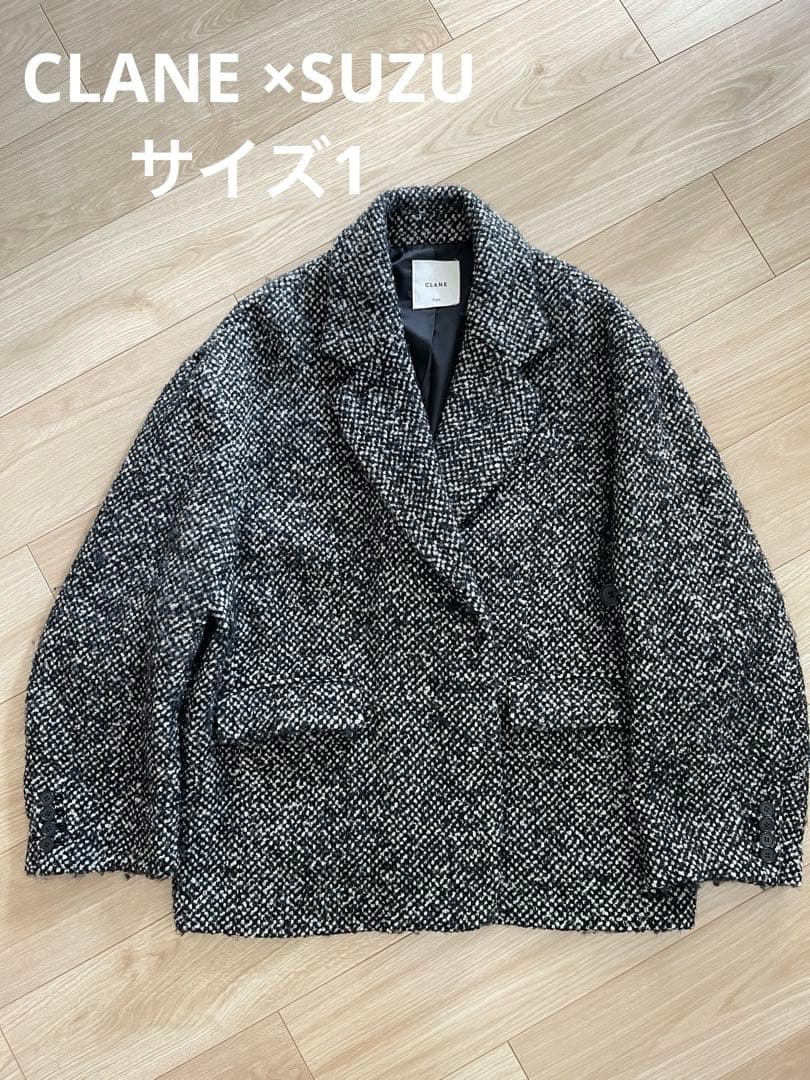 CLANE テーラードジャケット ブラック・ホワイト