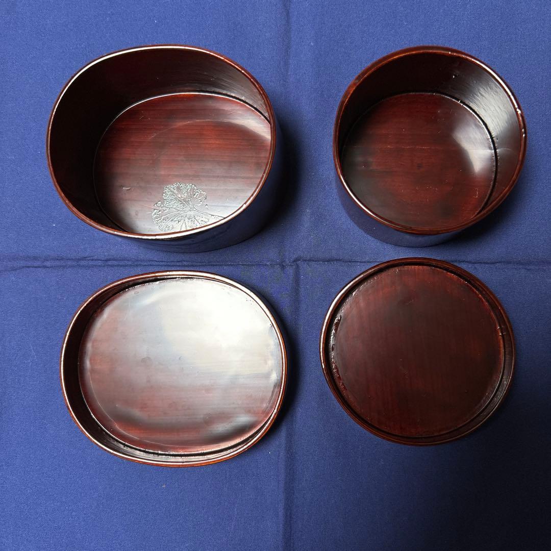 駿河漆器 螺鈿細工 お弁当箱小2点 名工 細田豊作