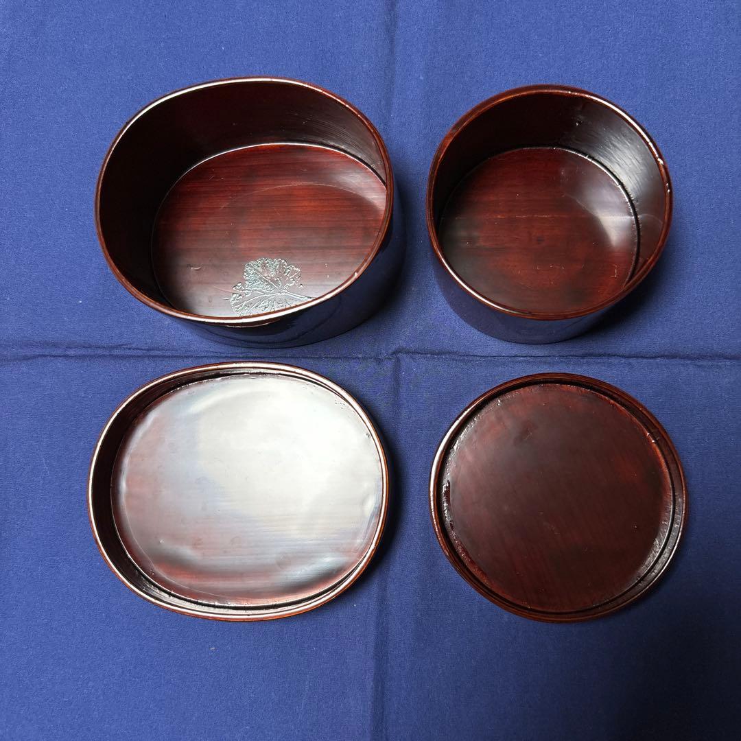 駿河漆器 螺鈿細工 お弁当箱小2点 名工 細田豊作