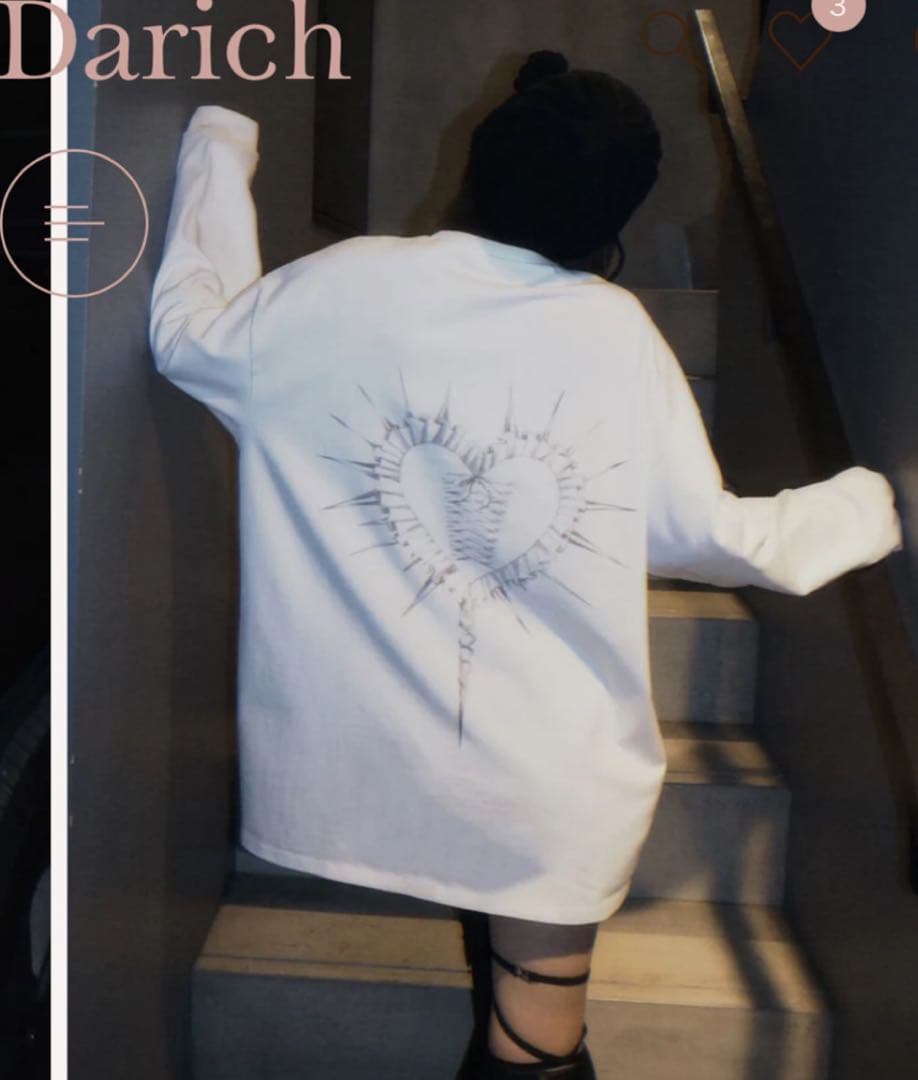 darich☆ハートモチーフロングTシャツ新品未使用タグ付き未開封