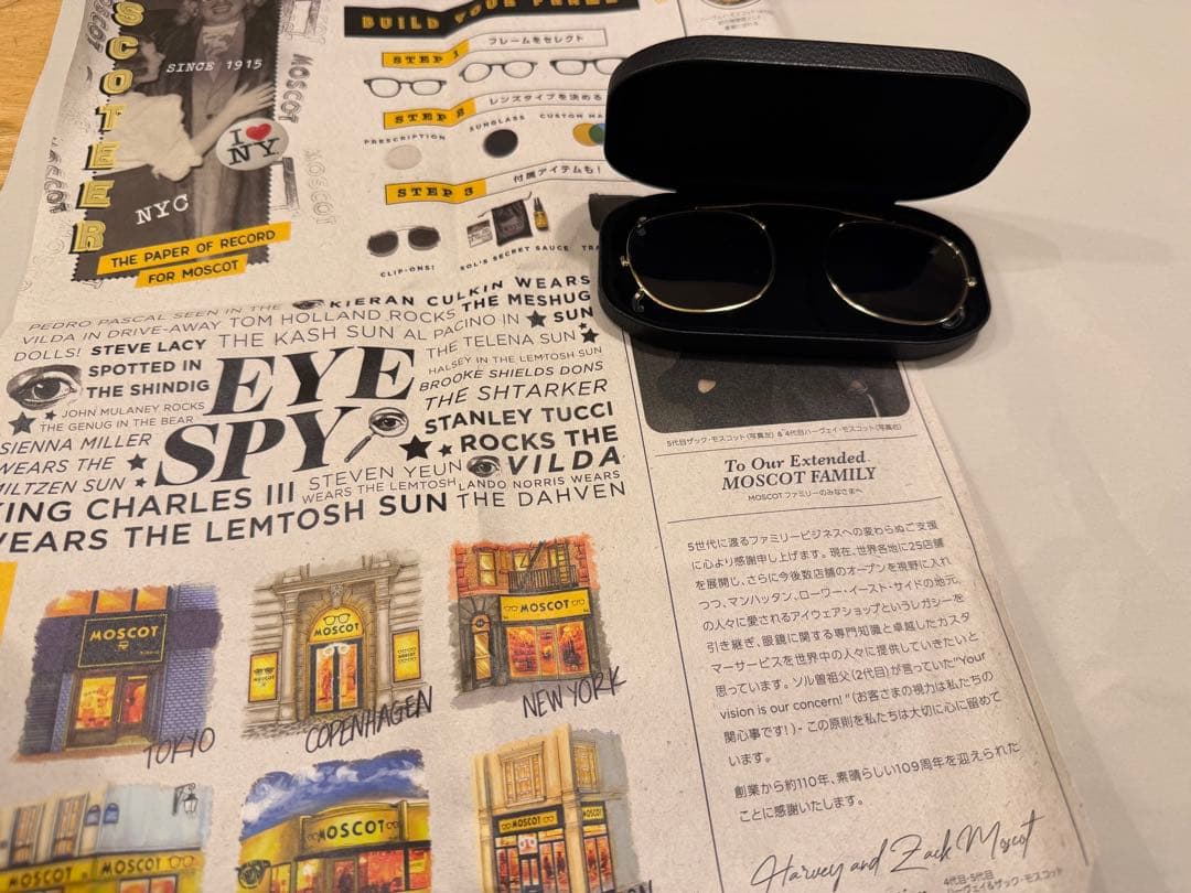 【極美品】MOSCOT CLIPTOSH 49 ゴールド（ブルーレンズ）