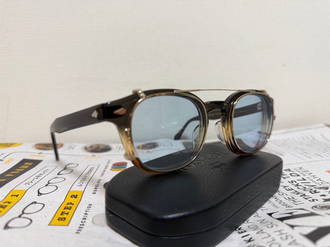 【極美品】MOSCOT CLIPTOSH 49 ゴールド（ブルーレンズ）