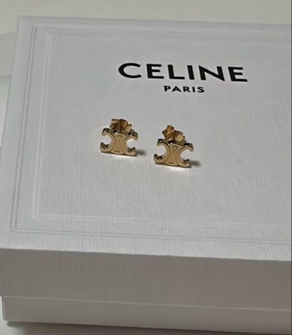 （⚠️片耳のみの販売となります!!）CELINE ゴールド スタッドピアス