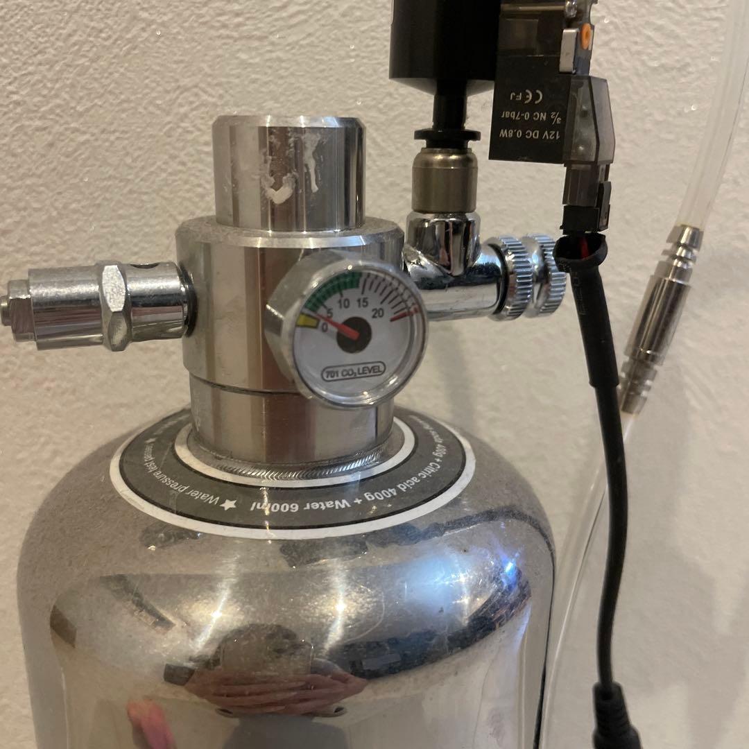 ステンレス CO2ボンベ 圧力計付き　水槽