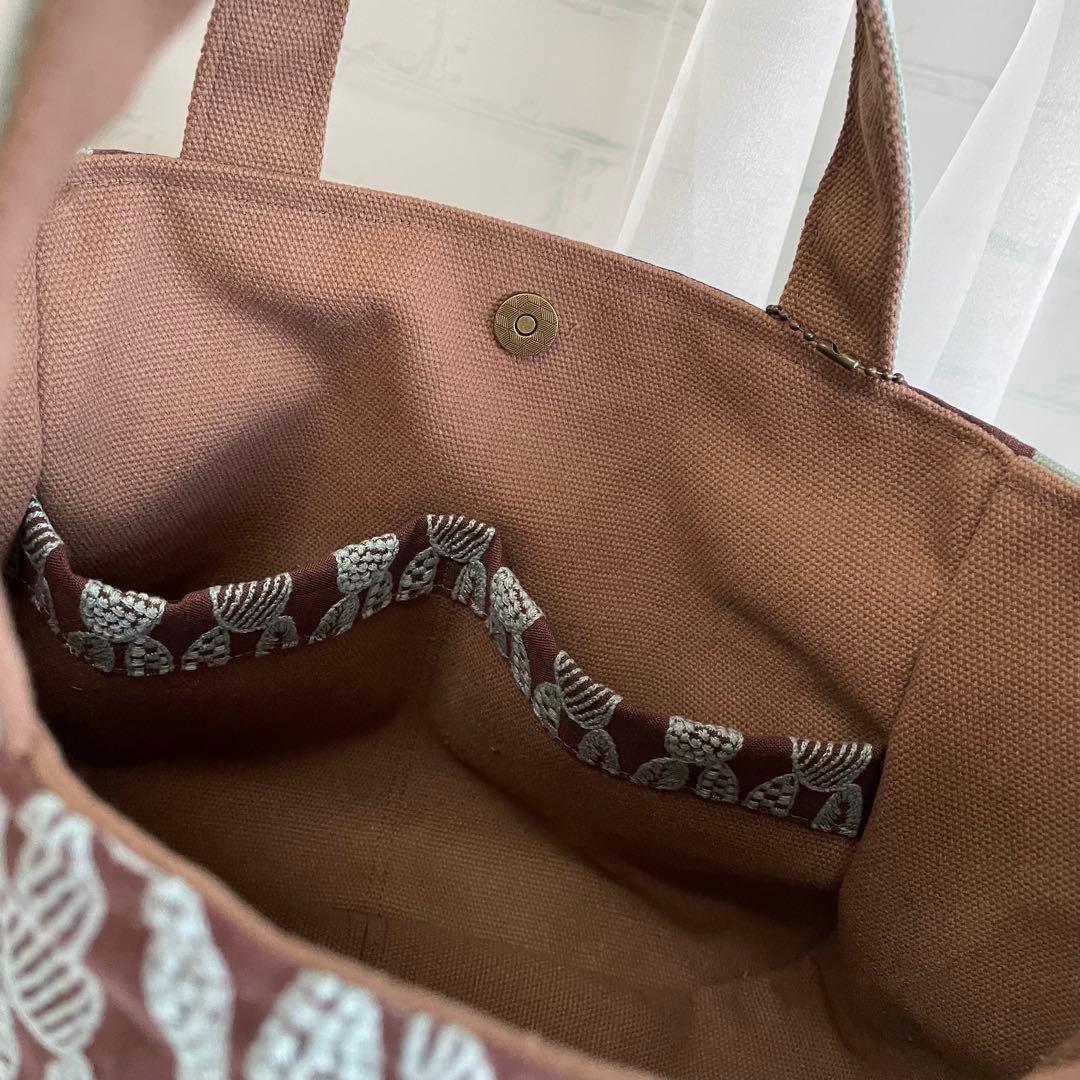 ハンドメイド　ラウンドトートバッグ　ミナペルホネン　pomppia　458