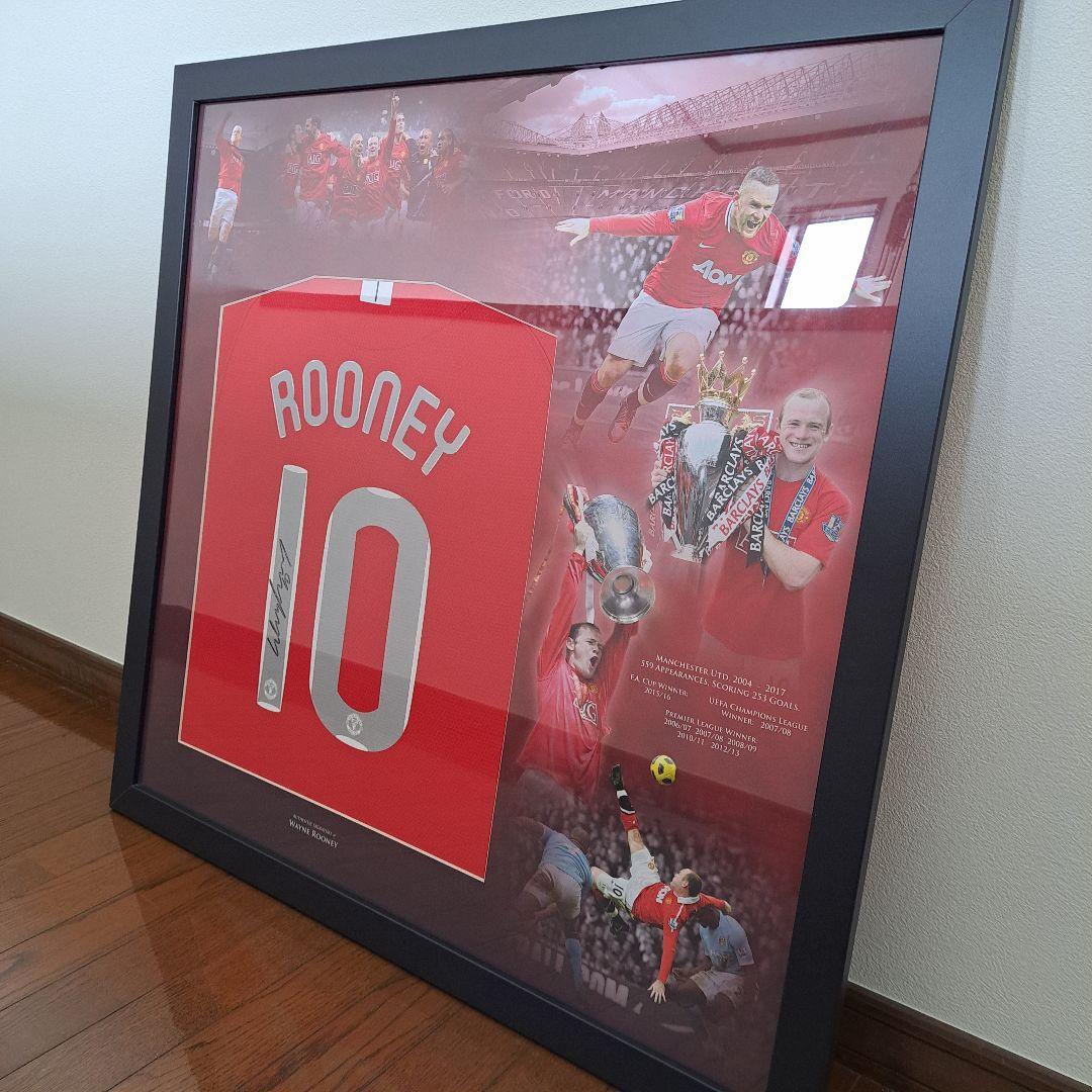ルーニー　直筆サイン入り　マンチェスターユナイテッドユニフォーム フレーム付き