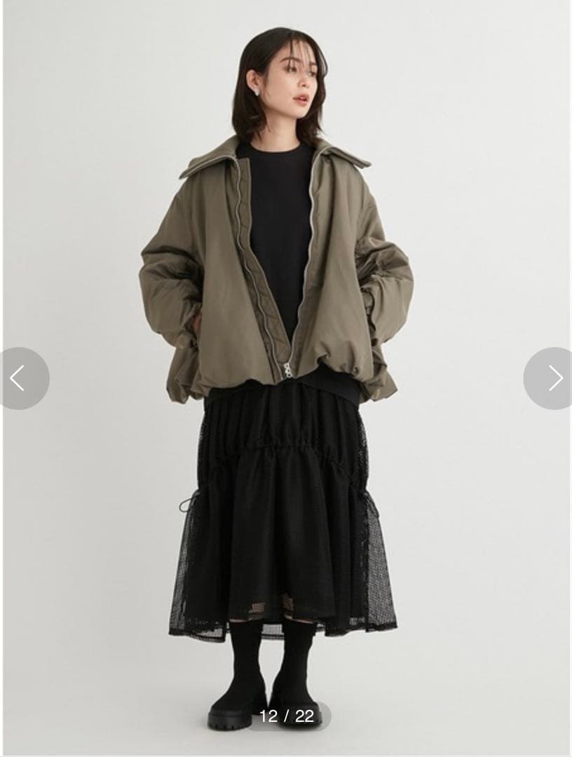 emmi 撥水リブカラーバルーンデザインブルゾン