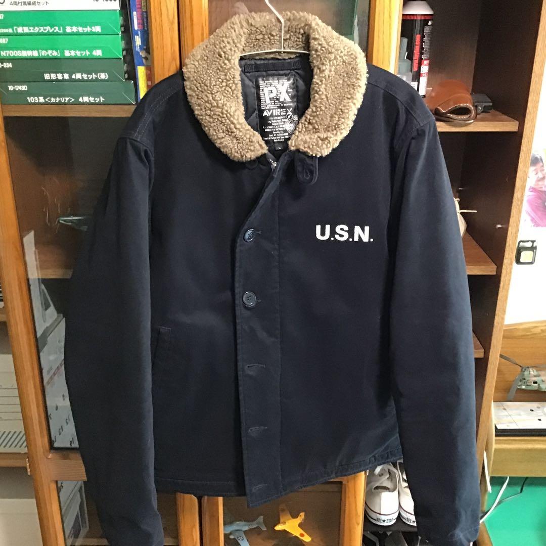 N1 デッキジャケット　アビレックス　U.S.N. ボア襟 ネイビー