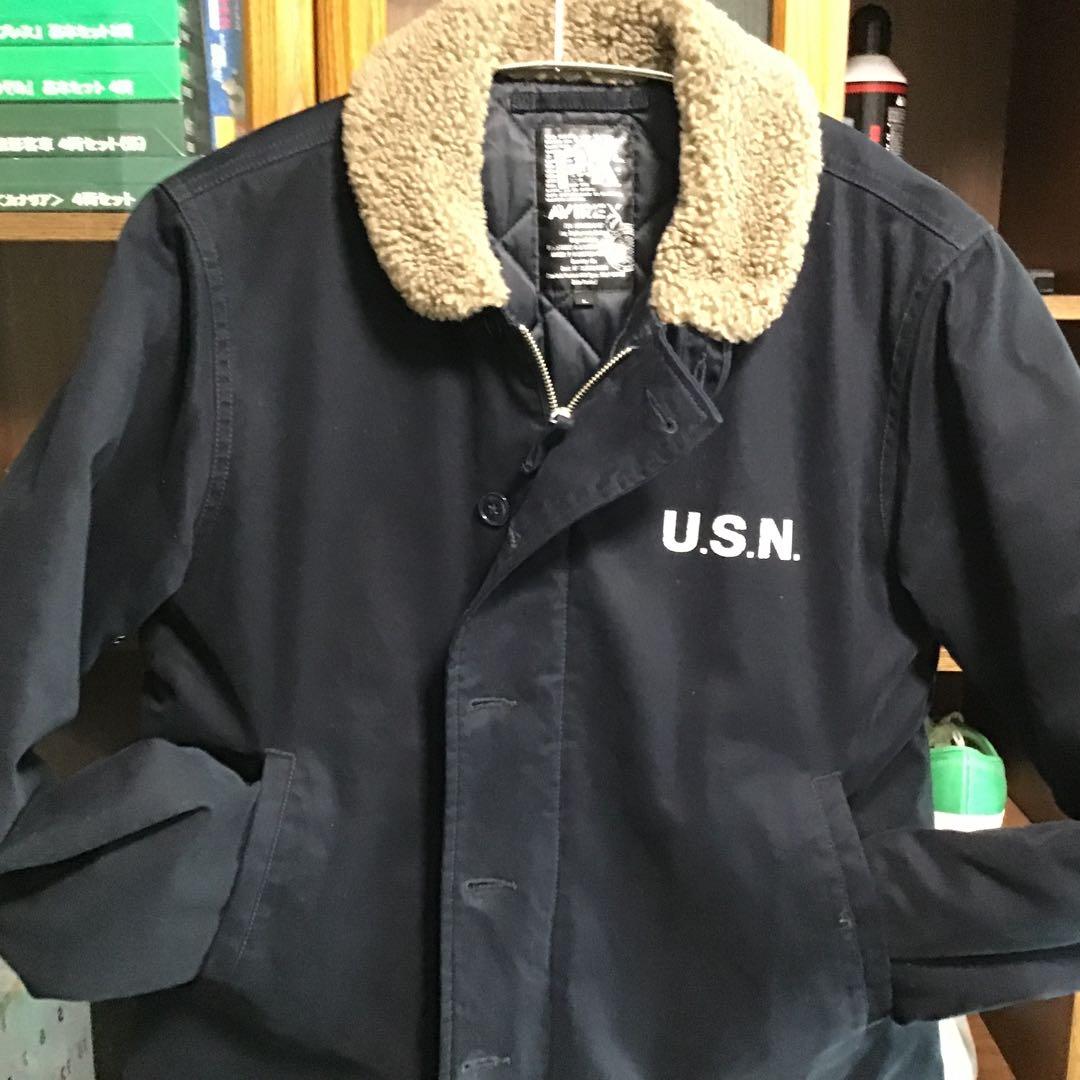 N1 デッキジャケット　アビレックス　U.S.N. ボア襟 ネイビー
