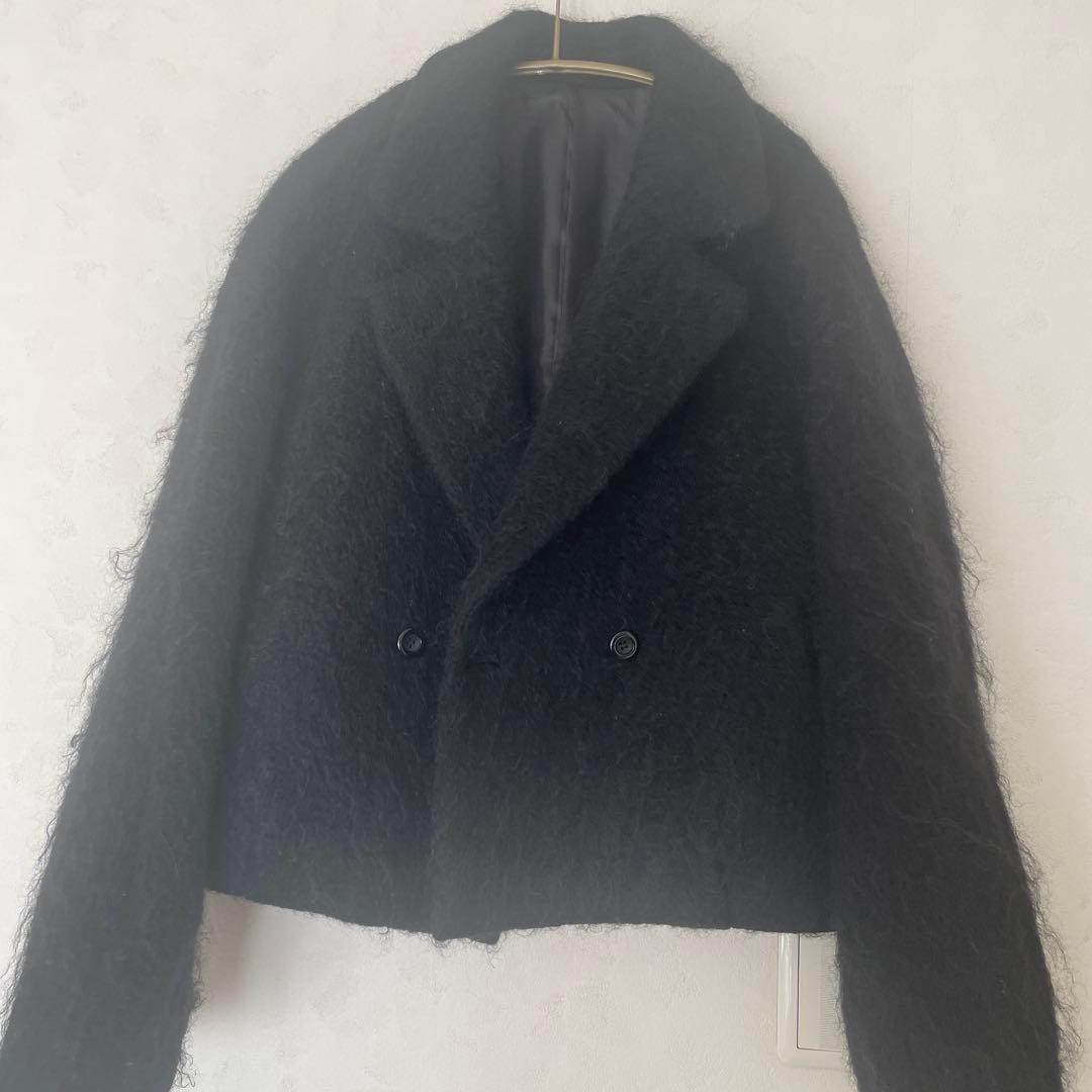 bluelea シャギーショートジャケット 黒