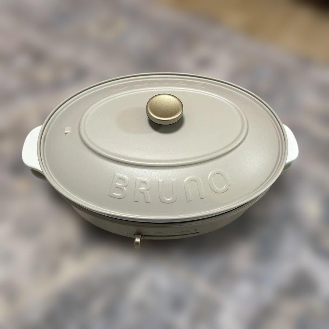 【美品 使用回数10回程度】BRUNO オーバルホットプレート グレージュ