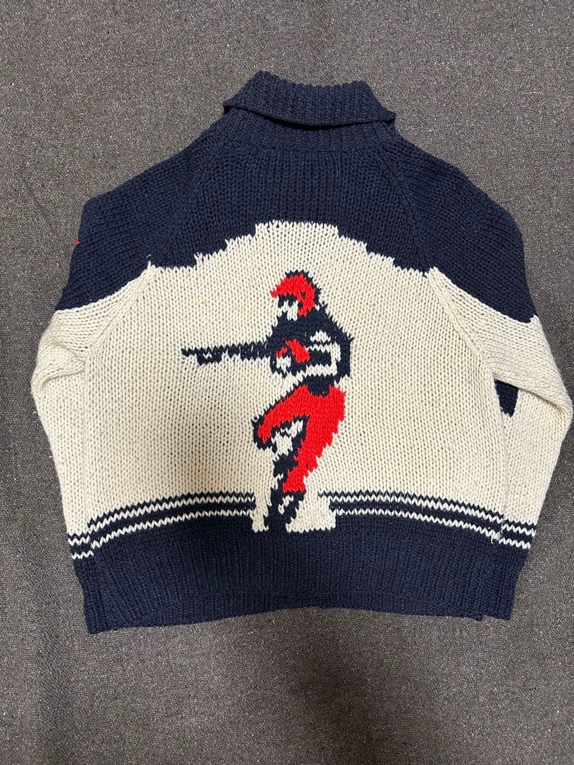 有*♪様 60s カウチンニット フットボール柄